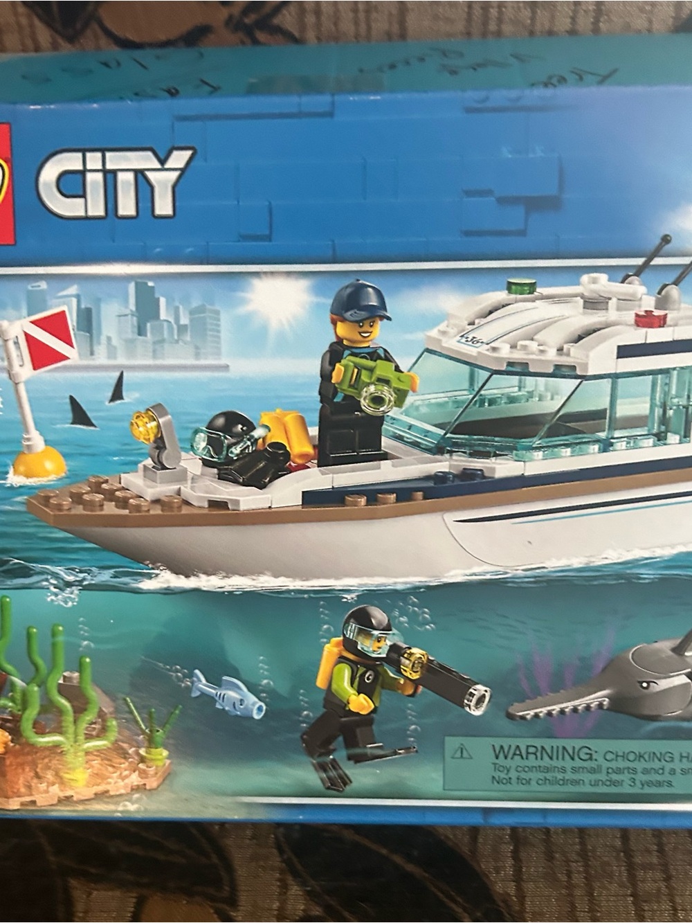 White and Blue Harbor Rescue Boat Playset